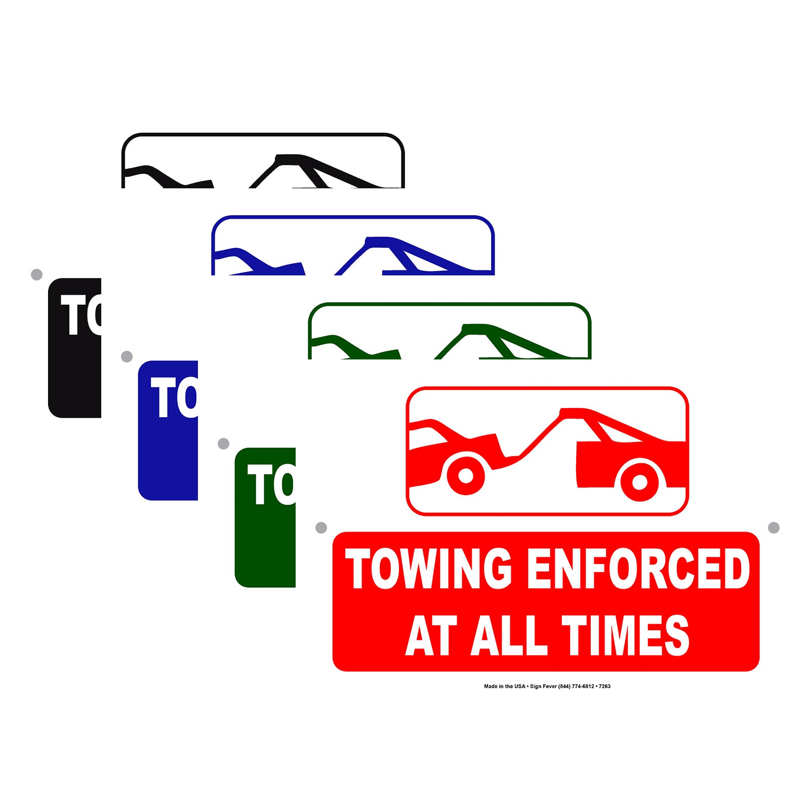 Towing Enforced At All Times Alert Notice Aluminum Metal Sign Plate