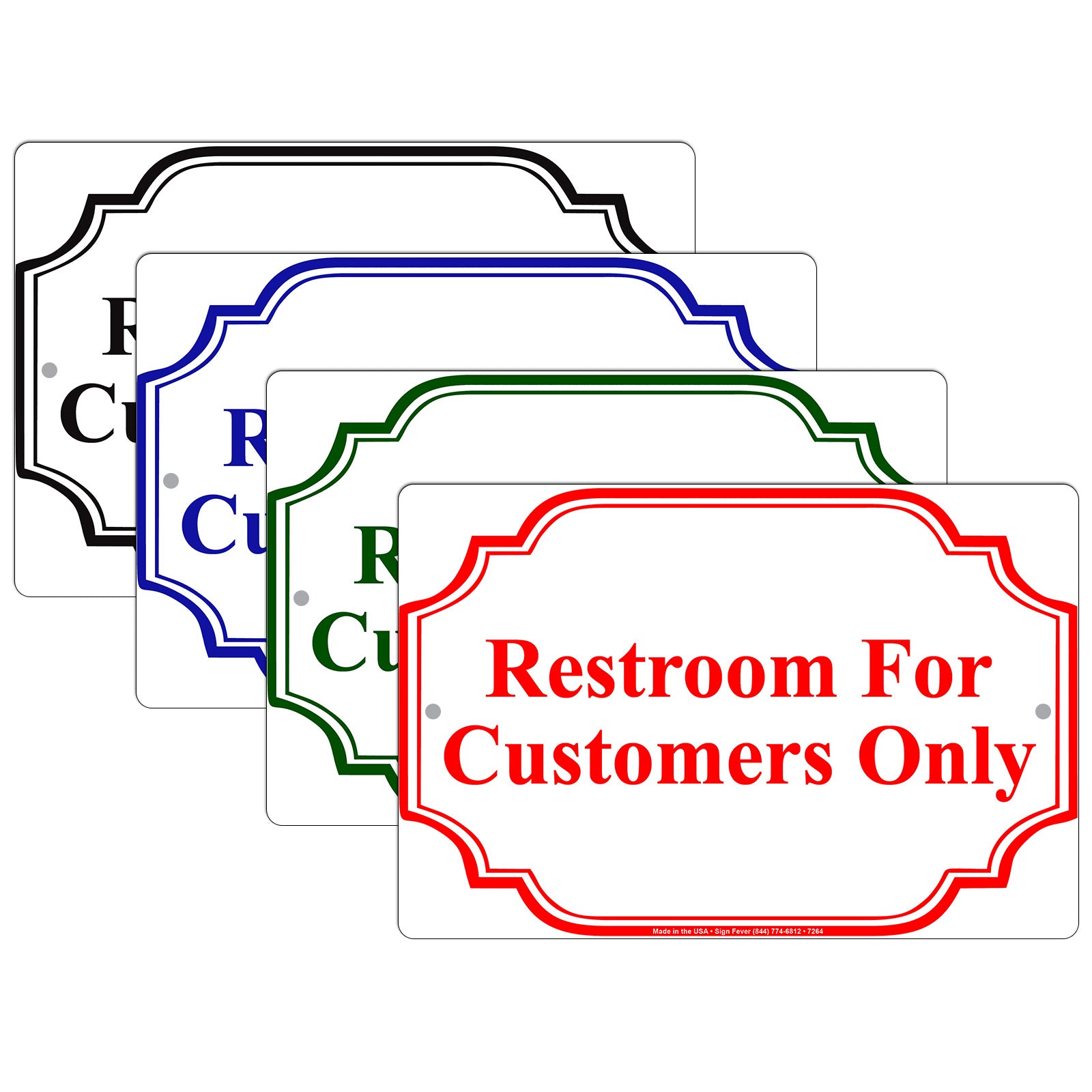 Restroom For Customers Only Reserved Room Notice Aluminum Metal Sign Plate