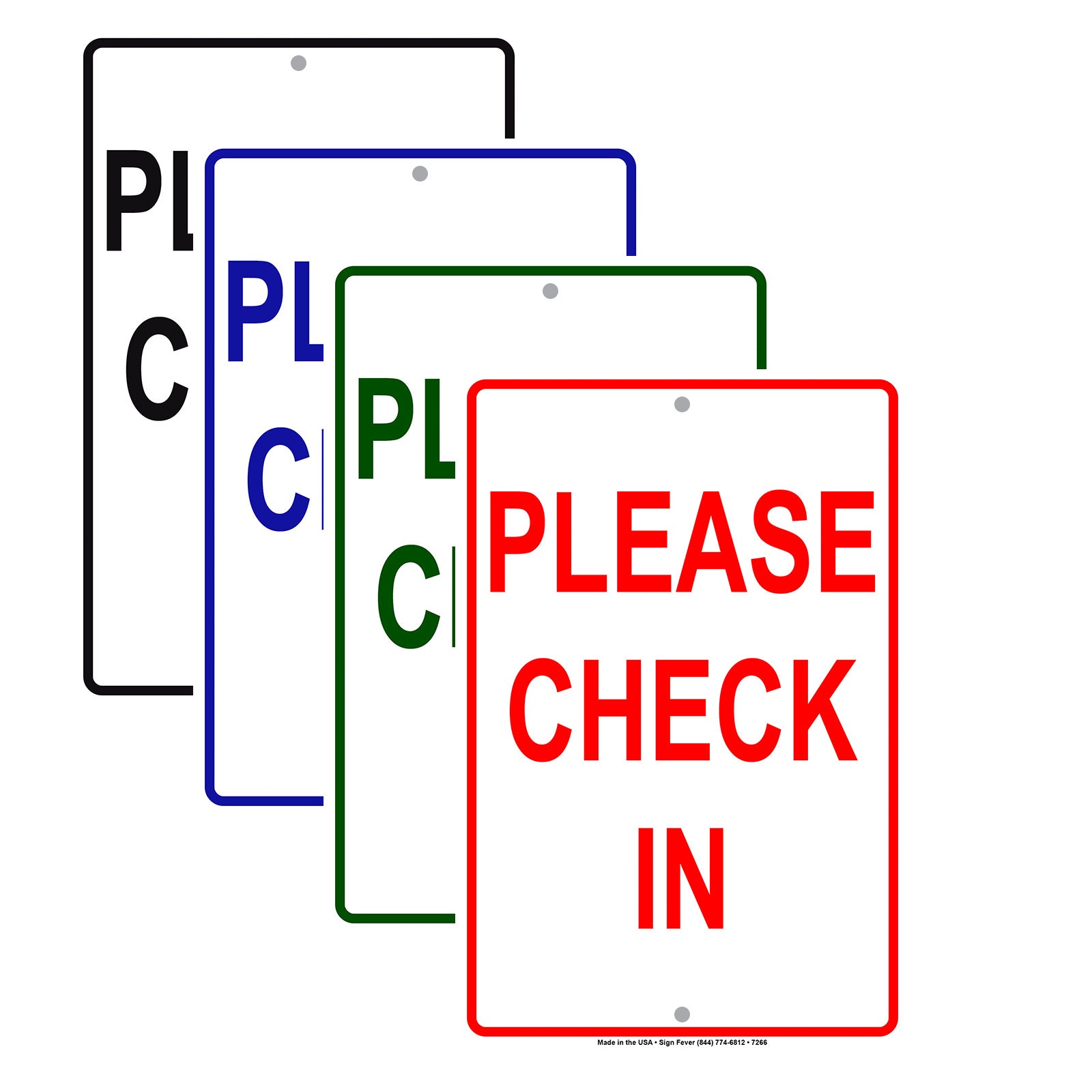 Please Check In Notice Alert Policy Aluminum Metal Sign Plate