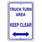 Truck Turn Area Keep Clear Alert Notice Follow The Rules Aluminum Metal Sign Plate