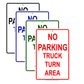 No Parking Truck Turn Area Keep Clear Aluminum Metal Sign Plate