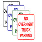 No Overnight Truck Parking Restriction Strictly Prohibited Aluminum Metal Sign Plate