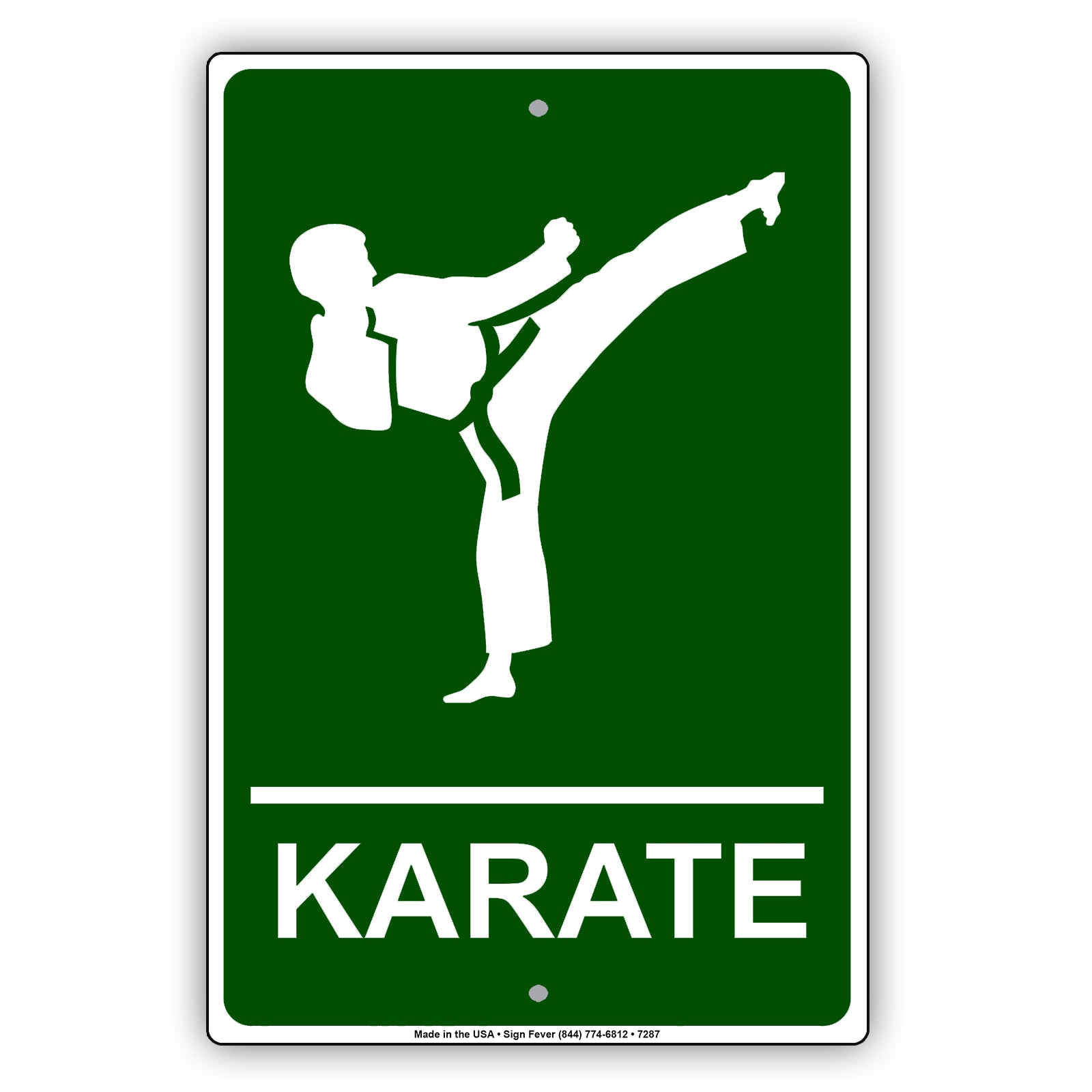 Karate Martial Arts Kung Fu Training Club Aluminum Metal Sign Plate