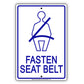 Fasten Seat Belt Life Safety Security Aluminum Metal Sign Plate