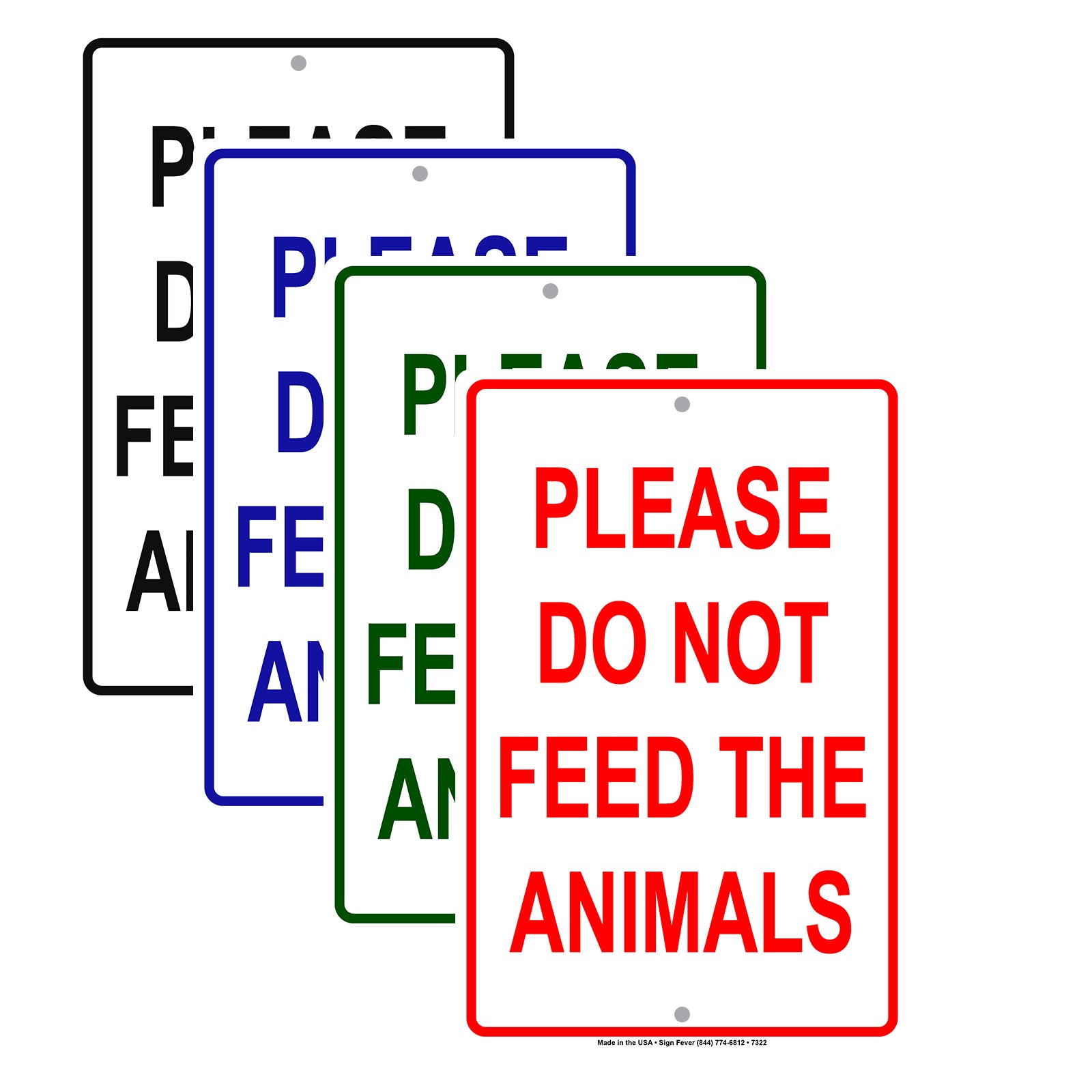 Please Do Not Feed The Animals Safety Warning Notice Aluminum Metal Sign Plate