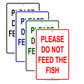 Please Do Not Feed The Fish Restricted Prohibited Notice Aluminum Metal Sign Plate