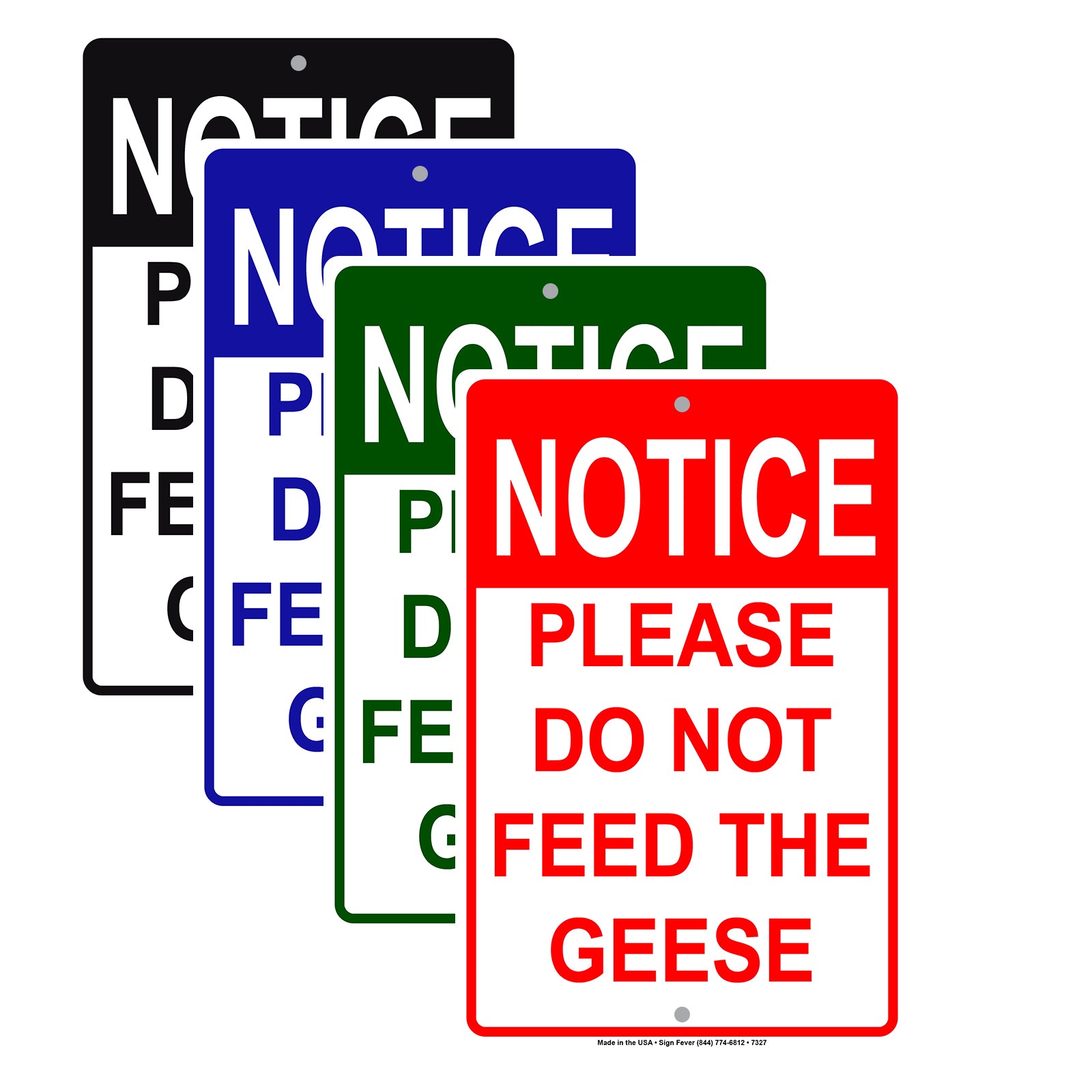 Notice Please Do Not Feed The Geese Aluminum Metal Sign Plate