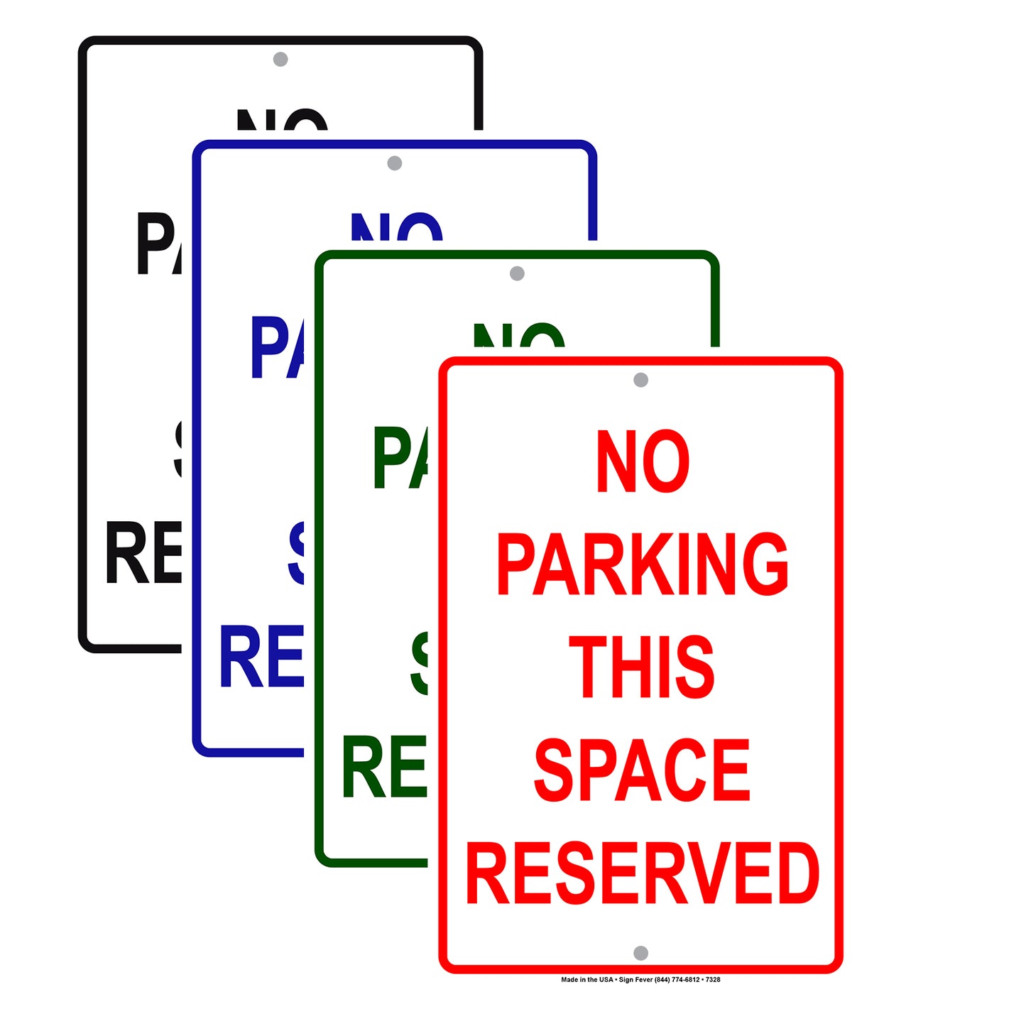 No Parking On This Space Reserved Private Property Aluminum Metal Sign Plate