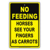 No Feeding Horses See Your Fingers As Carrots Alert Aluminum Metal Sign Plate