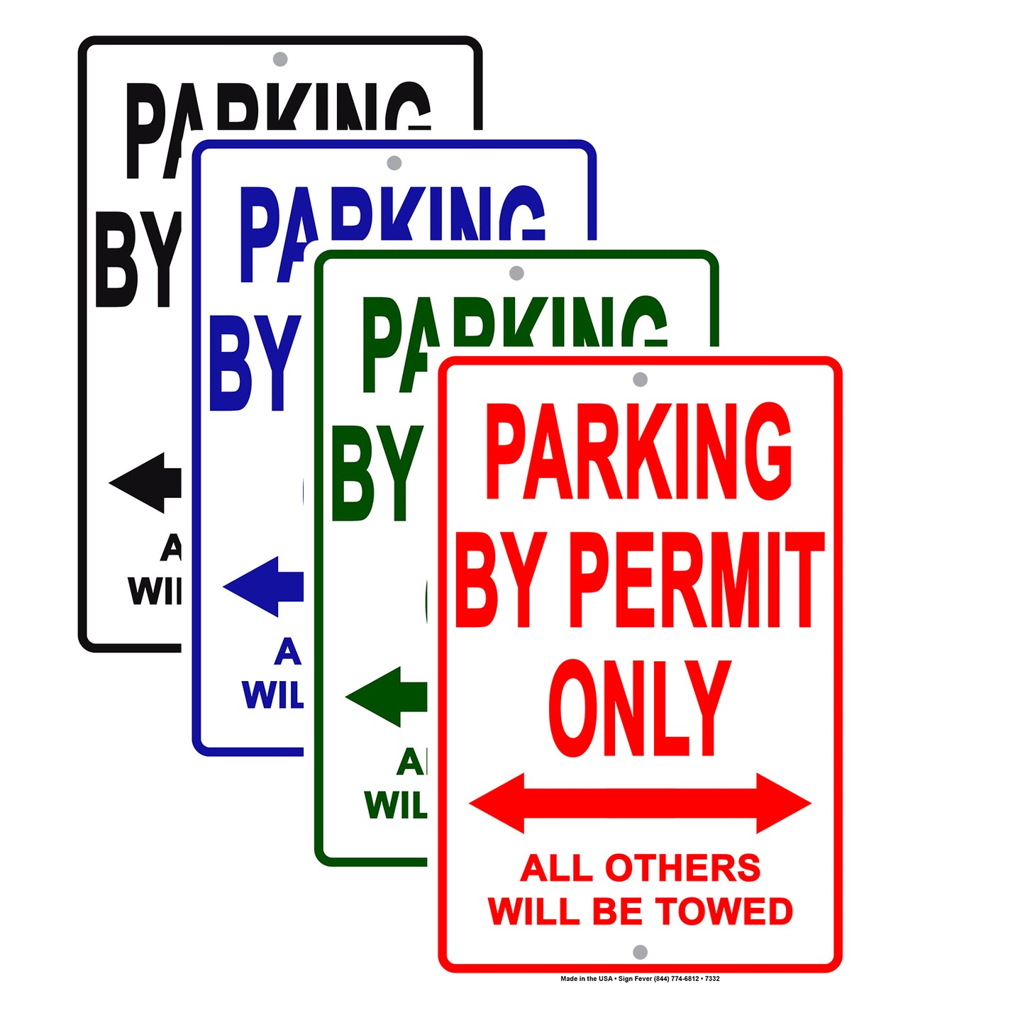 Parking By Permit Only All Others Will Be Towed Aluminum Metal Sign Plate