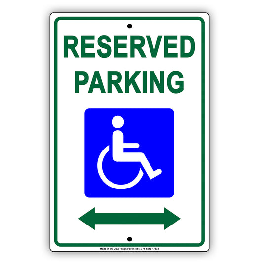 Reserved Parking For Handicap With Arrow All Others Will Be Towed Aluminum Metal Sign Plate