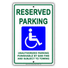 Reserved Parking Unauthorized Parking Punishable By $200 Fine And Subject To Towing Handicap Alert Aluminum Metal Sign Plate