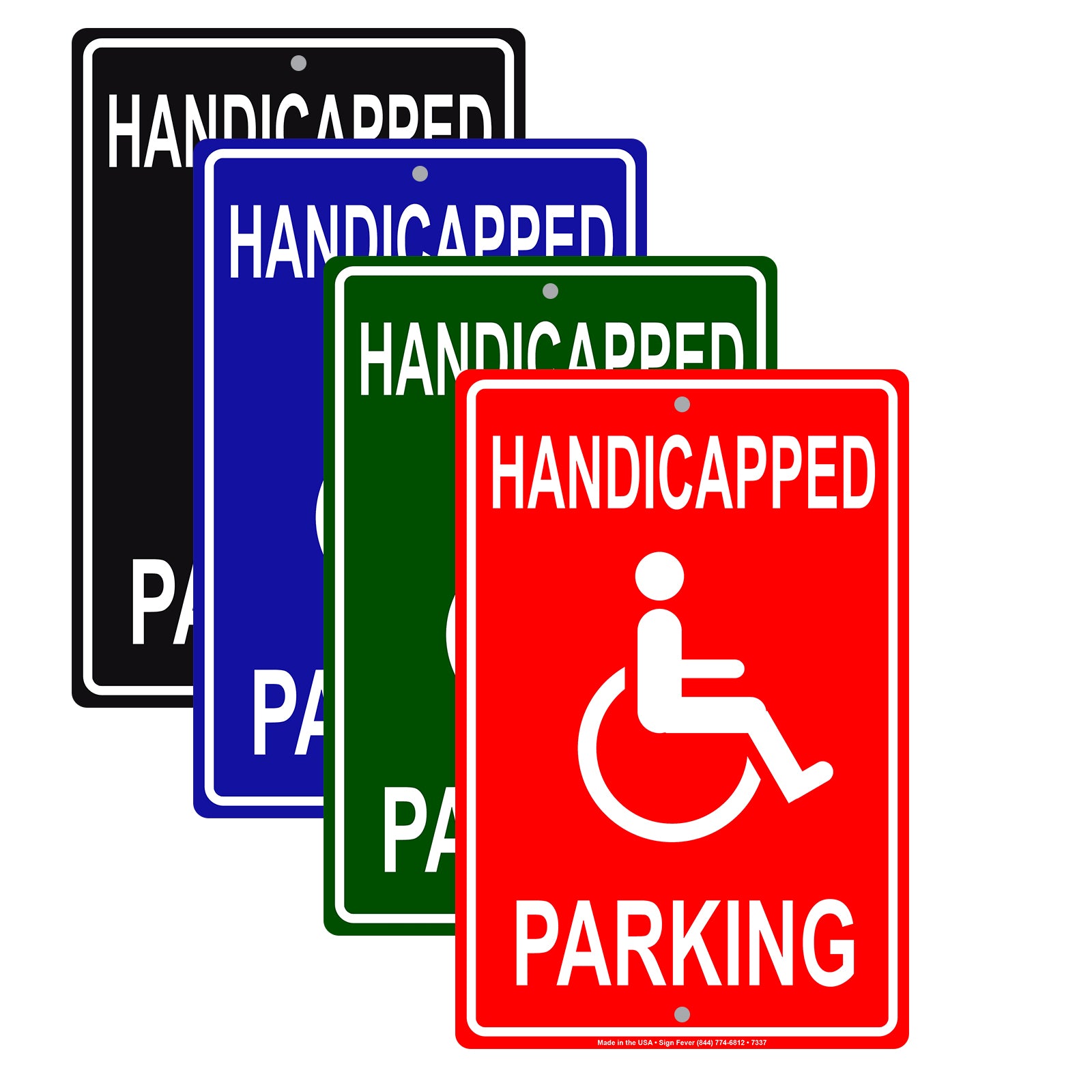 Handicapped Reserve Parking Disable Person Aluminum Metal Sign Plate