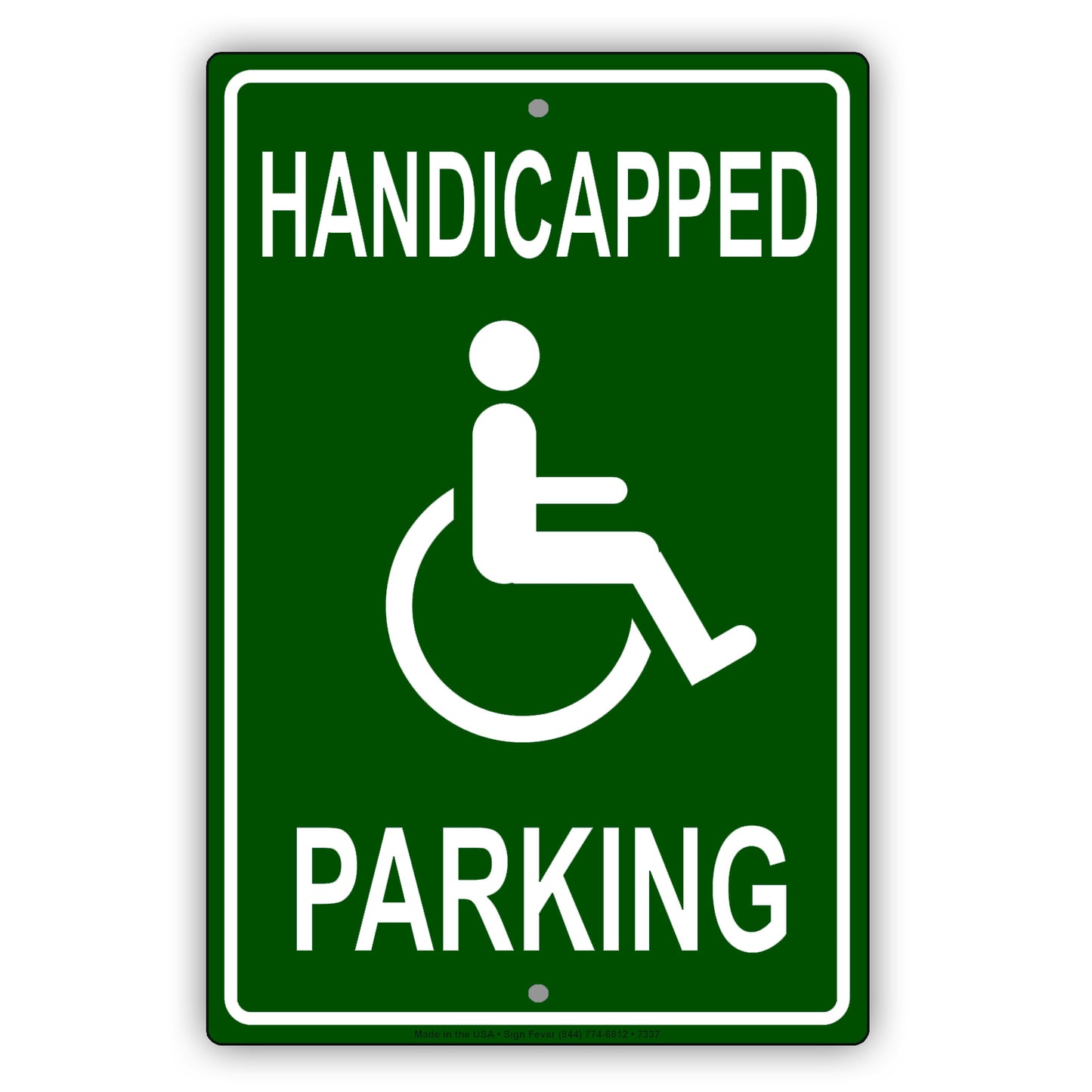 Handicapped Reserve Parking Disable Person Aluminum Metal Sign Plate