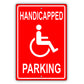 Handicapped Reserve Parking Disable Person Aluminum Metal Sign Plate