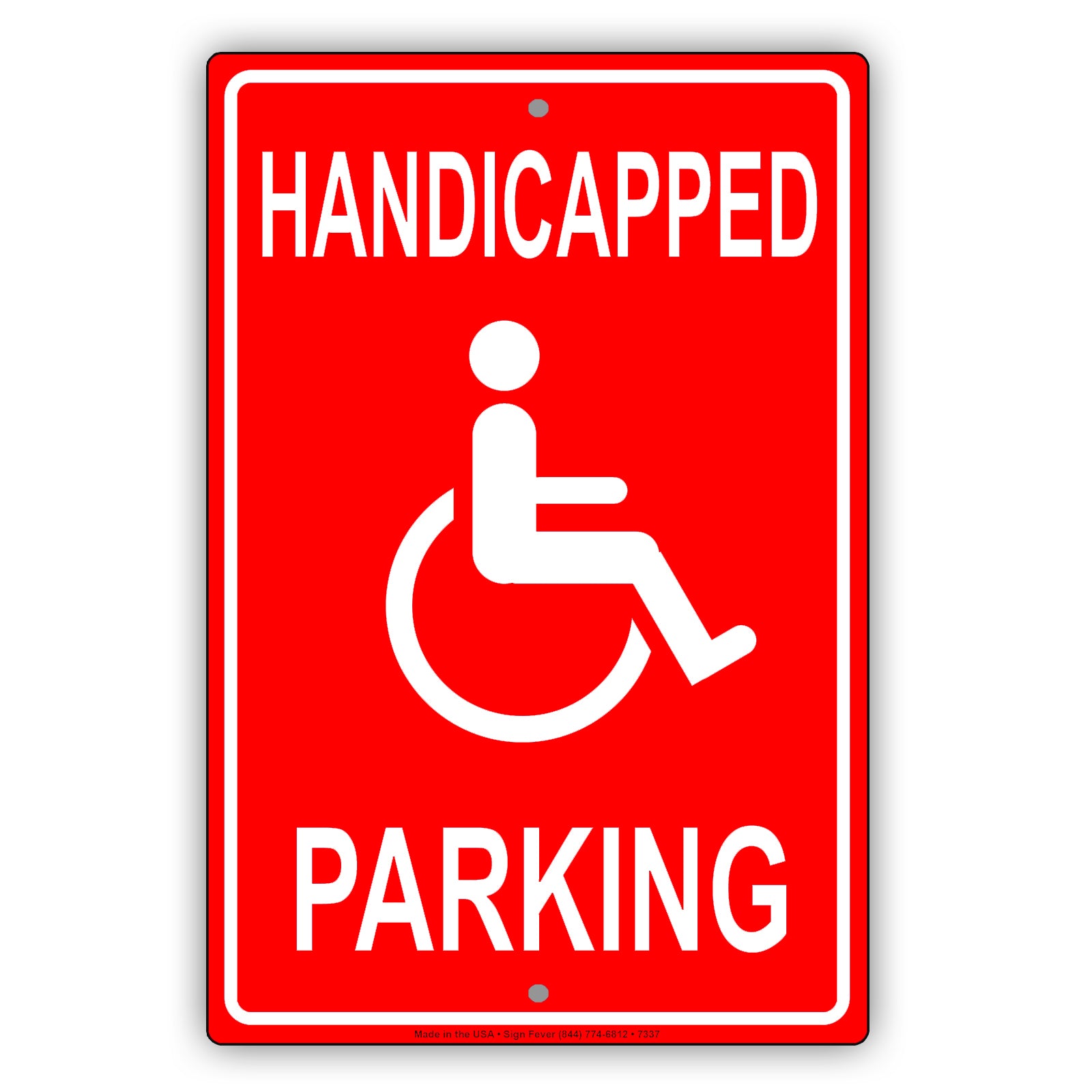 Handicapped Reserve Parking Disable Person Aluminum Metal Sign Plate