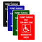Handicap Permit Parking Only Tow-Away Zone Maximum Fine $500 Aluminum Metal Sign Plate
