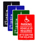 Parking Vehical Id Required Up To $200 Fine For Violation Handicap Alert Aluminum Metal Sign Plate