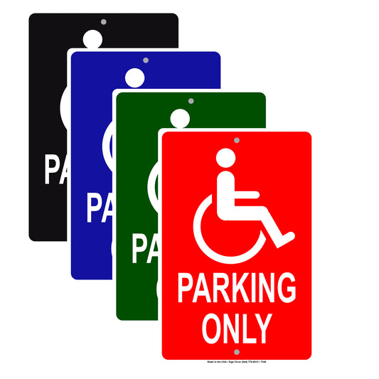 Handicap Parking Only All Others Will Be Towed For Violation Aluminum Metal Sign Plate