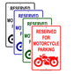 Reserved For Motorcycle Parking All Others Will Be Towed Aluminum Metal Sign Plate