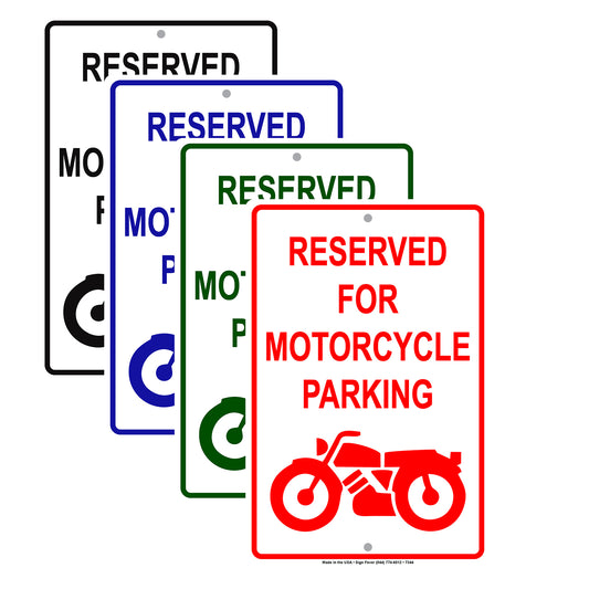 Reserved For Motorcycle Parking All Others Will Be Towed Aluminum Metal Sign Plate