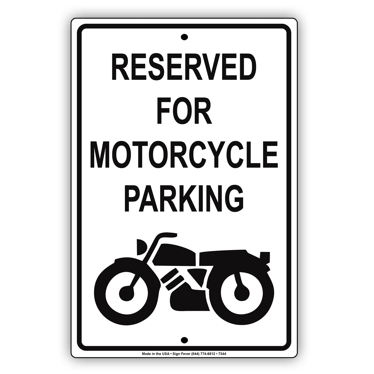 Reserved For Motorcycle Parking All Others Will Be Towed Aluminum Metal Sign Plate