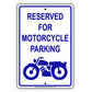 Reserved For Motorcycle Parking All Others Will Be Towed Aluminum Metal Sign Plate