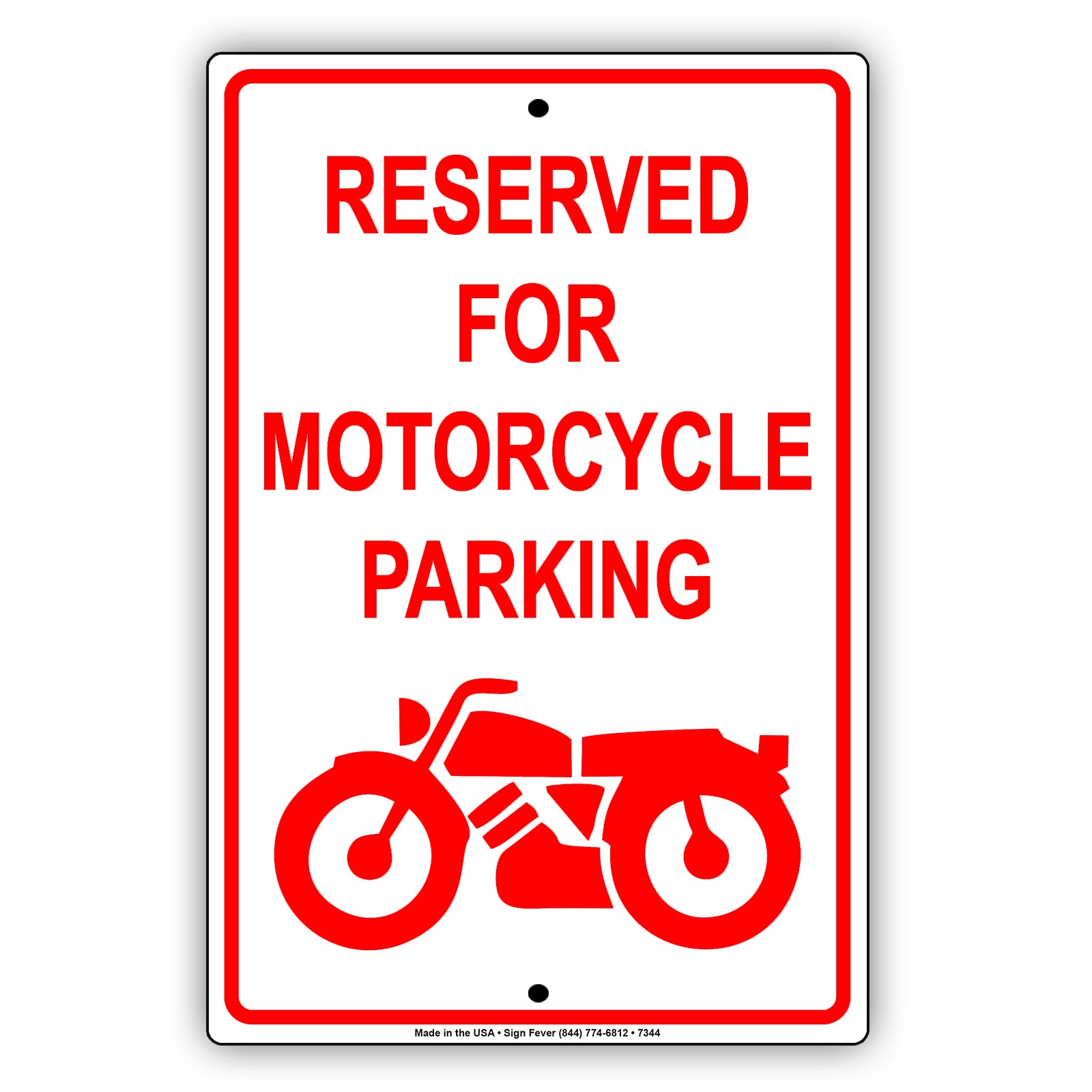 Reserved For Motorcycle Parking All Others Will Be Towed Aluminum Metal Sign Plate