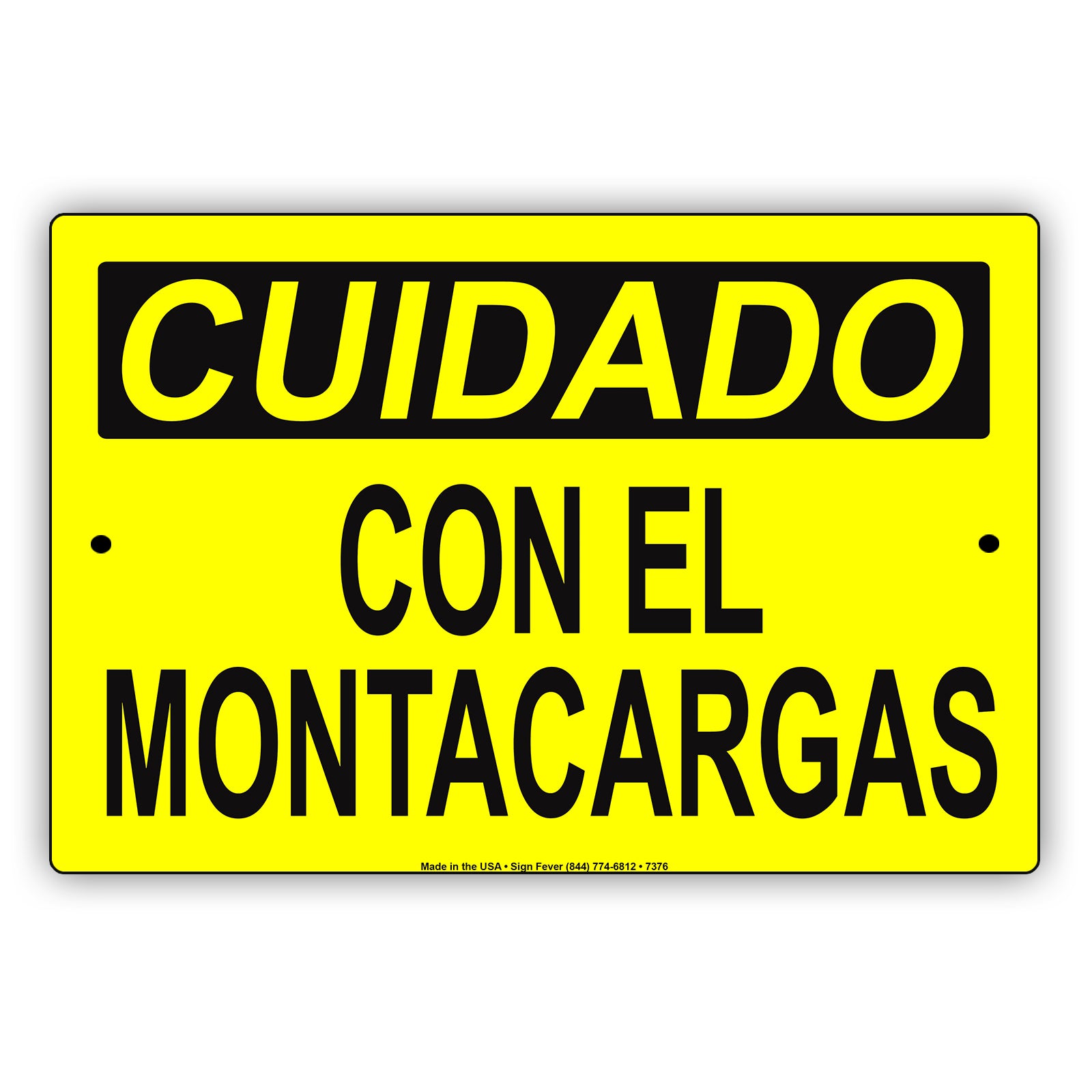 Caution Con El Montacargas Safety Alert Notice Aluminum Metal Sign Plate