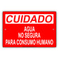 Cuidado Agua No Segura Para Consumo Humano Aluminum Metal Sign Plate