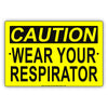 Caution Wear Your Respirator Alert Notice Aluminum Metal Sign Plate