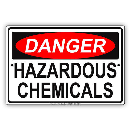 Danger Hazardous Chemicals Restriction Strictly Prohibited Alert Notice Aluminum Metal Sign Plate