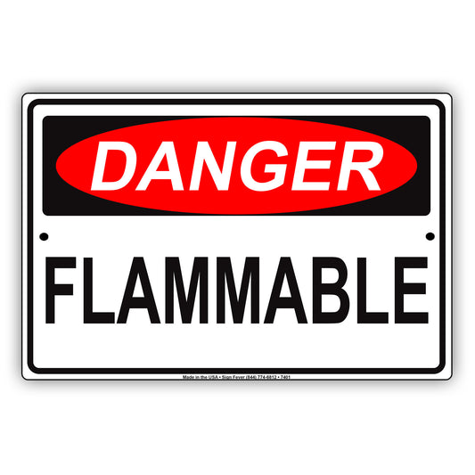 Danger Flammable Restriction Strictly Prohibited Alert Notice Aluminum Metal Sign Plate