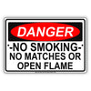 Danger No Smoking No Matches Or Open Flame Safety Notice Aluminum Metal Sign Plate