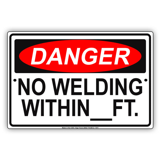 Danger No Welding In This Area Restriction Safety Notice Aluminum Metal Sign Plate
