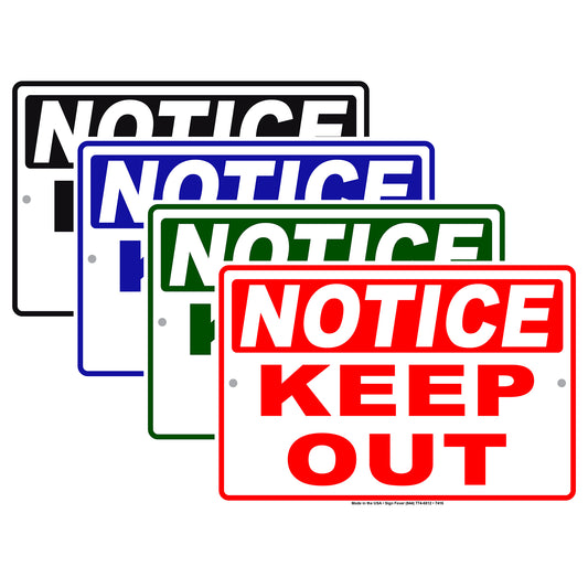 Notice Keep Out Danger Reserved Area Do Not Park Notice Aluminum Metal Sign Plate