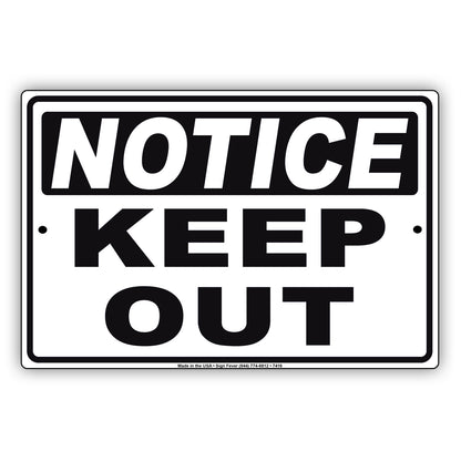 Notice Keep Out Danger Reserved Area Do Not Park Notice Aluminum Metal Sign Plate