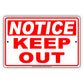 Notice Keep Out Danger Reserved Area Do Not Park Notice Aluminum Metal Sign Plate