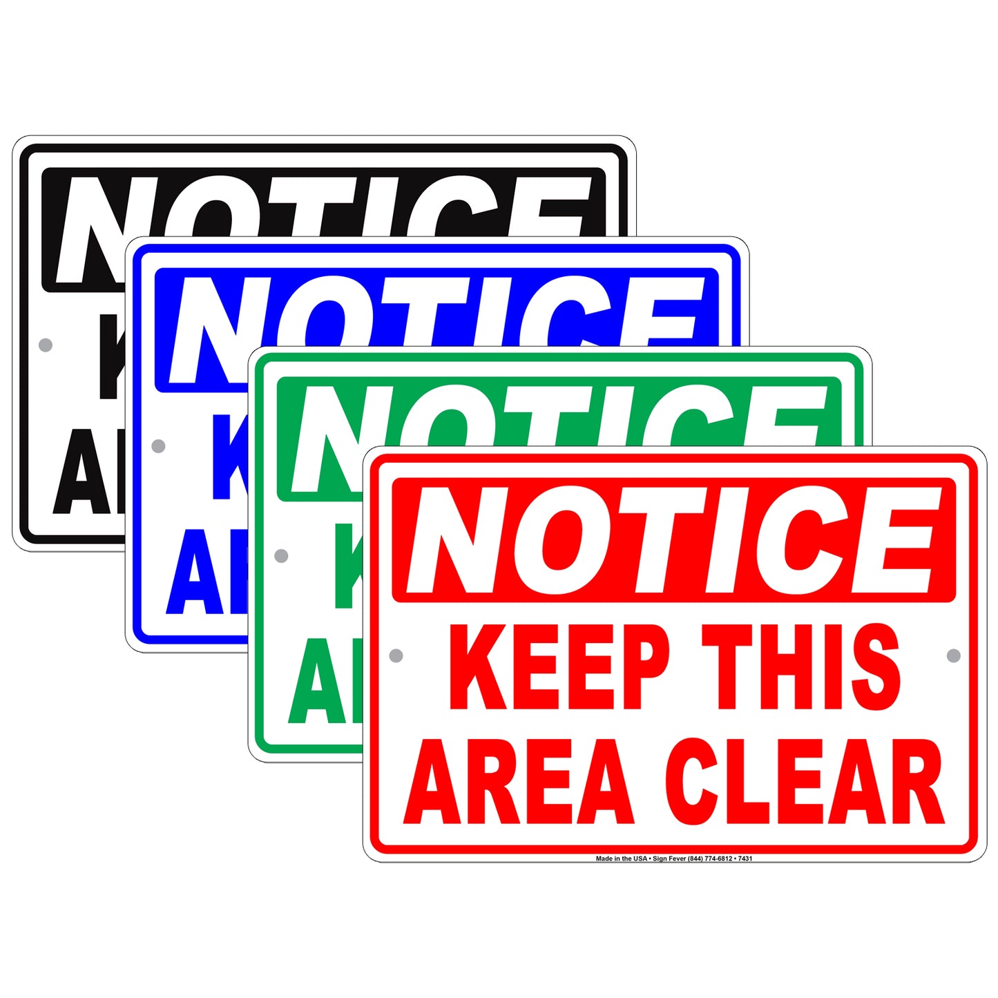 Notice Keep This Area Clear Do Not Enter No Trespassing Aluminum Metal Sign Plate