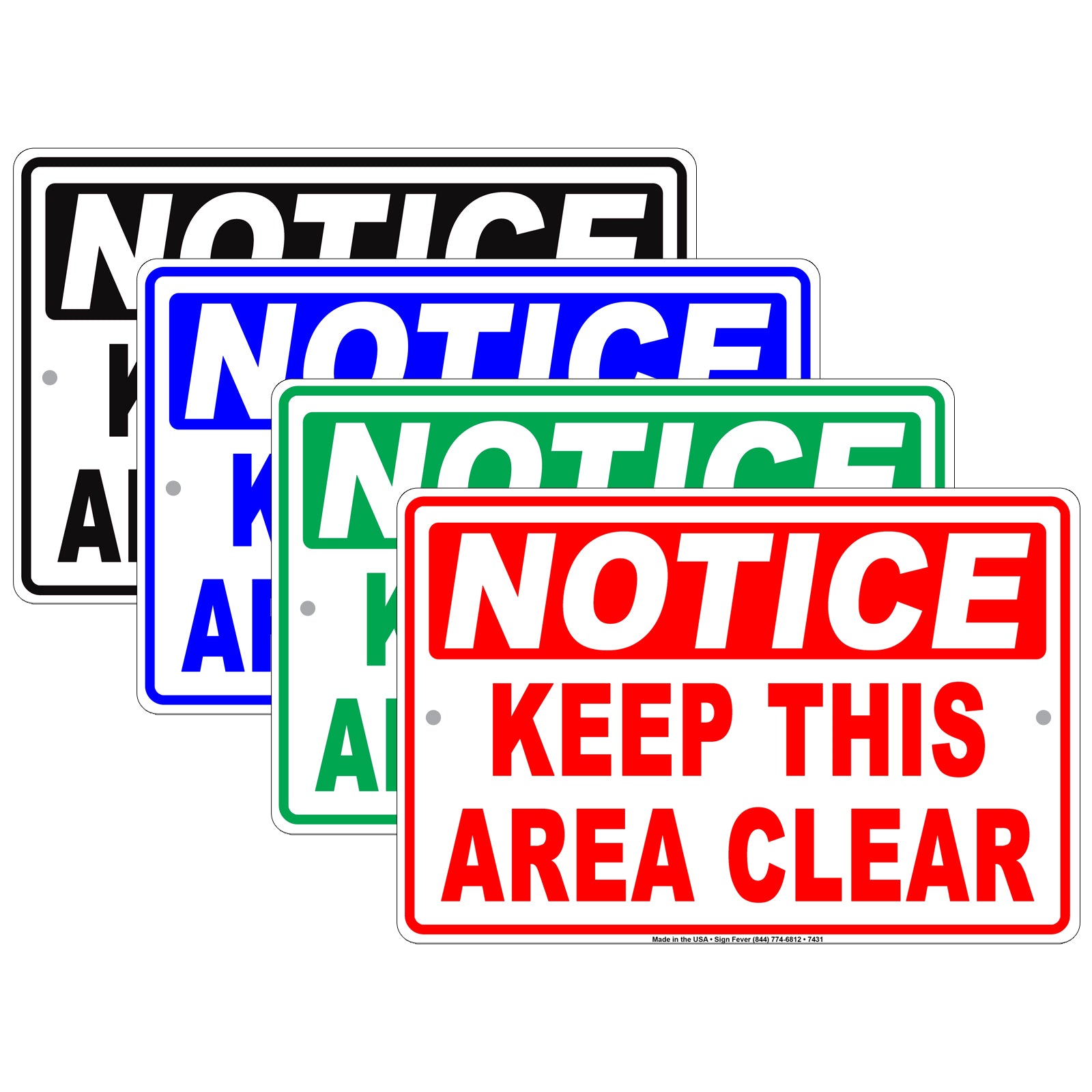 Notice Keep This Area Clear Do Not Enter No Trespassing Aluminum Metal Sign Plate