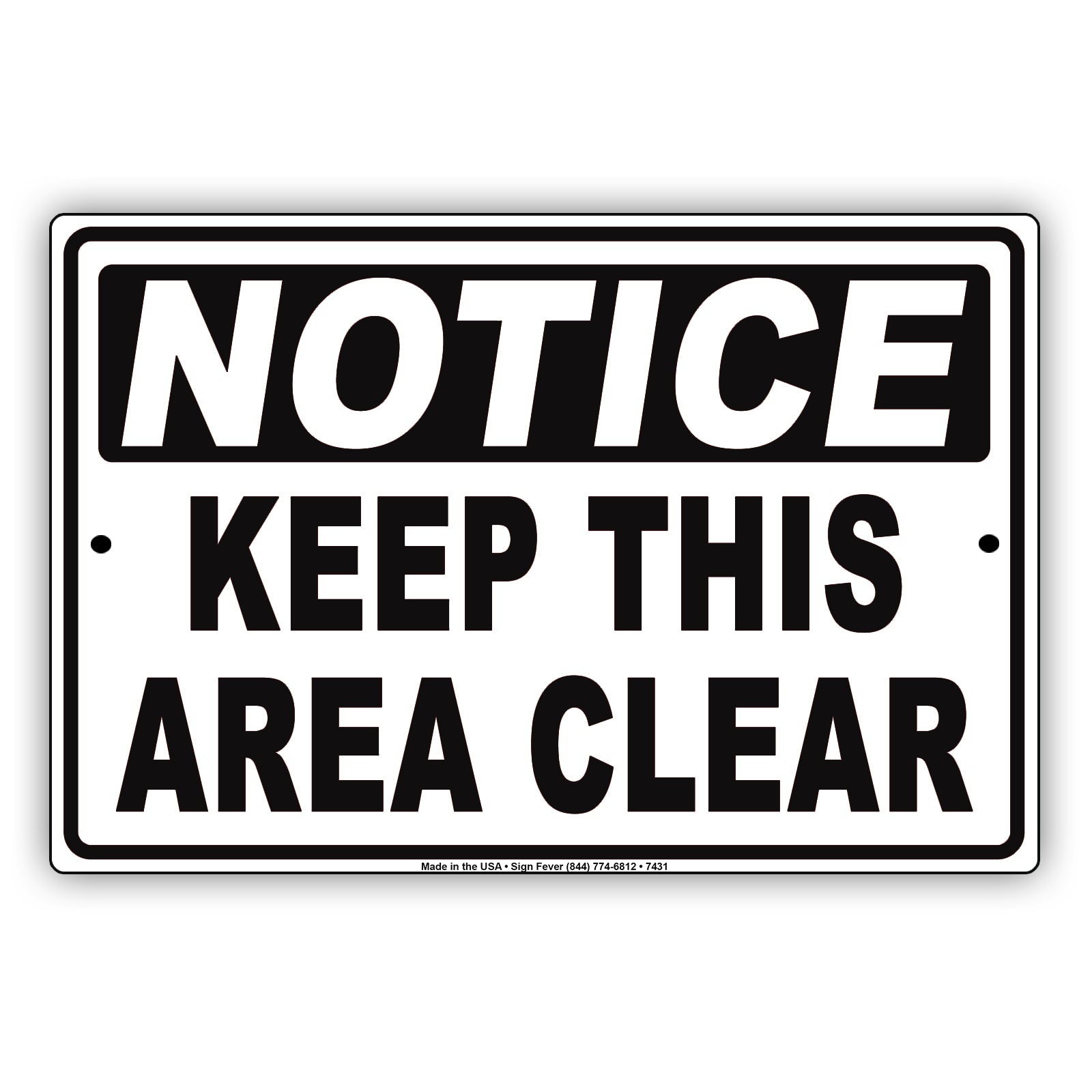 Notice Keep This Area Clear Do Not Enter No Trespassing Aluminum Metal Sign Plate
