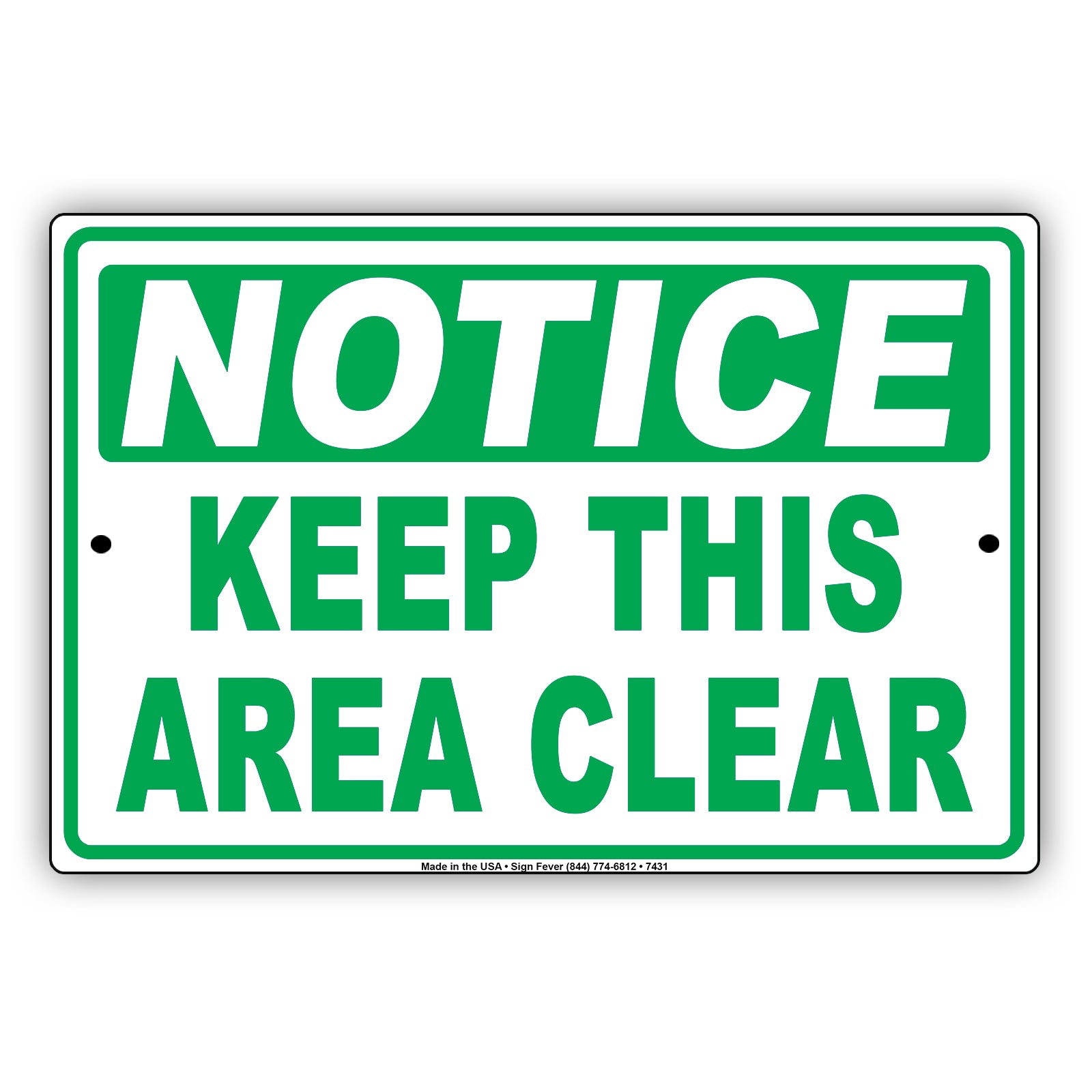 Notice Keep This Area Clear Do Not Enter No Trespassing Aluminum Metal Sign Plate