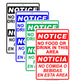 Notice No Food Or Drink In This Area Noticia No Comida O Bebidas En Esta Area Bilingual Aluminum Metal Sign Plate