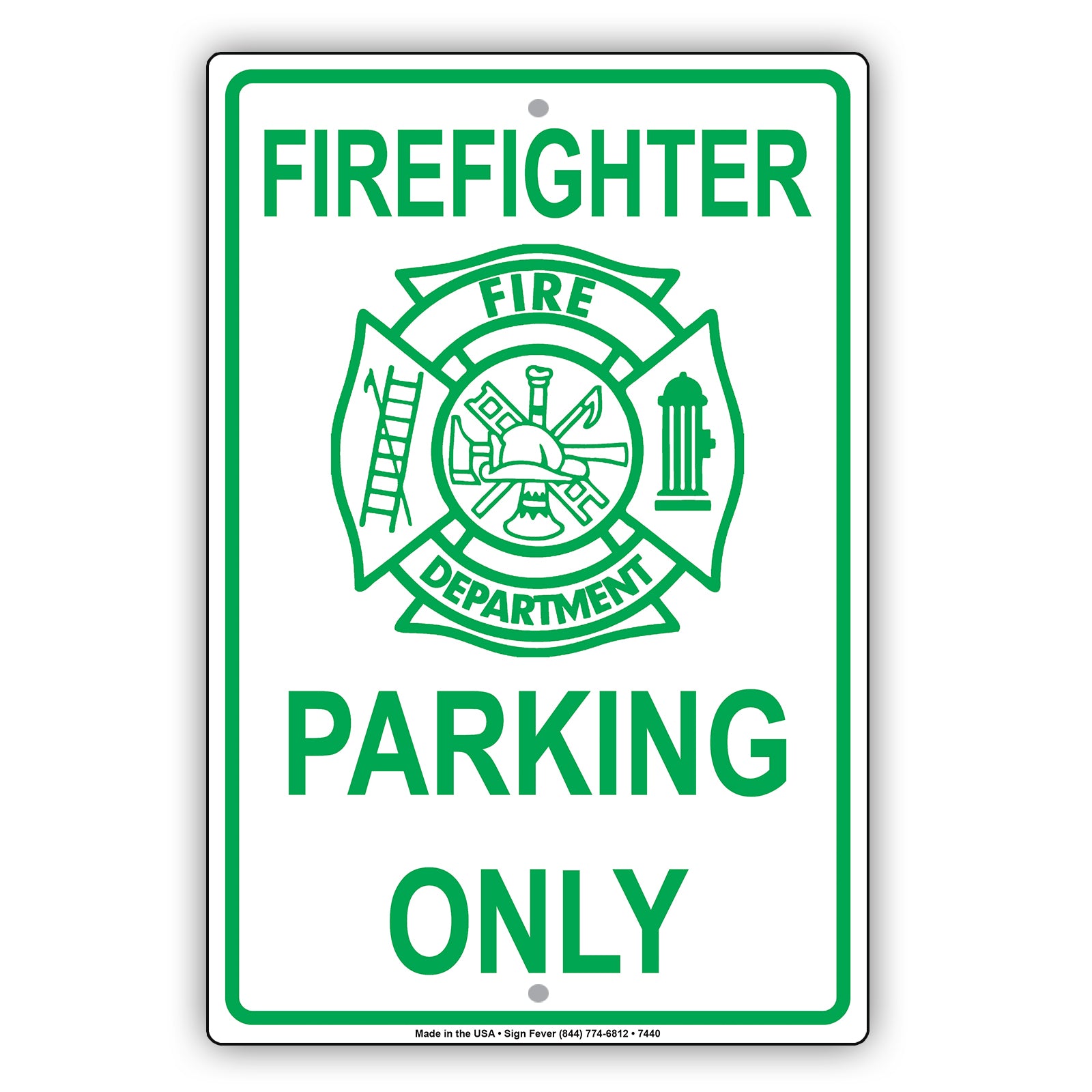 Firefighter Parking Only Fire Department Rescue Squad Emergency Reserved Parking Aluminum Metal Sign Plate