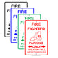 Firefighter Parking Only Violators Will Be Extinguished Emergency Reserved Parking Aluminum Metal Sign Plate