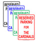 Reserved Parking For The Cardinals All Others Will Be Towed Aluminum Metal Sign Plate