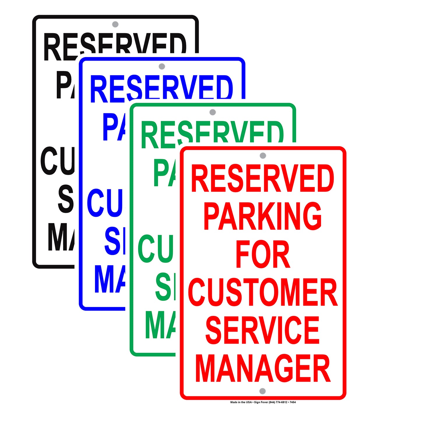 Reserved Parking For Customer Service Manager All Others Will Be Towed Aluminum Metal Sign Plate