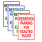 Reserved Parking For Exalted Ruler All Others Will Be Towed Aluminum Metal Sign Plate