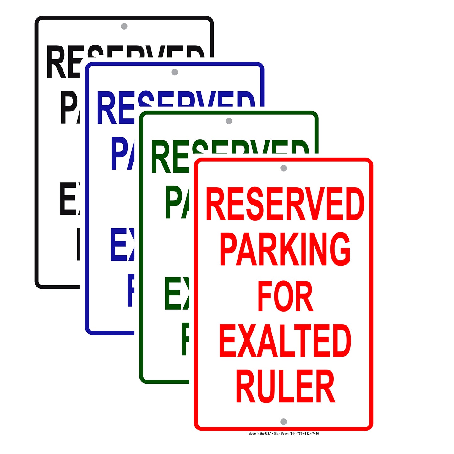 Reserved Parking For Exalted Ruler All Others Will Be Towed Aluminum Metal Sign Plate