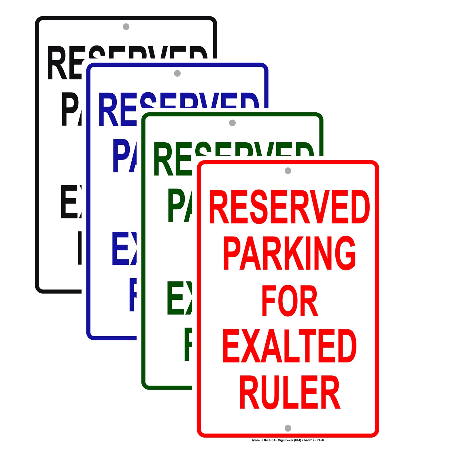 Reserved Parking For Exalted Ruler All Others Will Be Towed Aluminum Metal Sign Plate